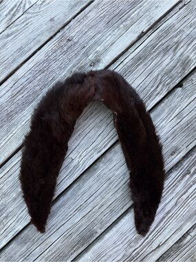 Vintage Dark Brown Mink Collar Accessory - Unbranded